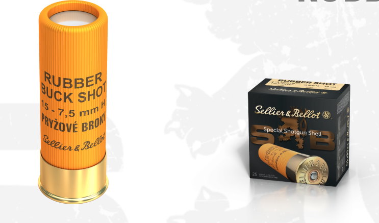Špeciálne Brokové strelivo Sellier & Bellot 12/67,5 Rubber Shot 7,5mm/15ks