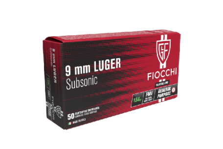 Náboj 9mm Luger SUBSONIC FIOCCHI 158gr/10,24g FMJ
