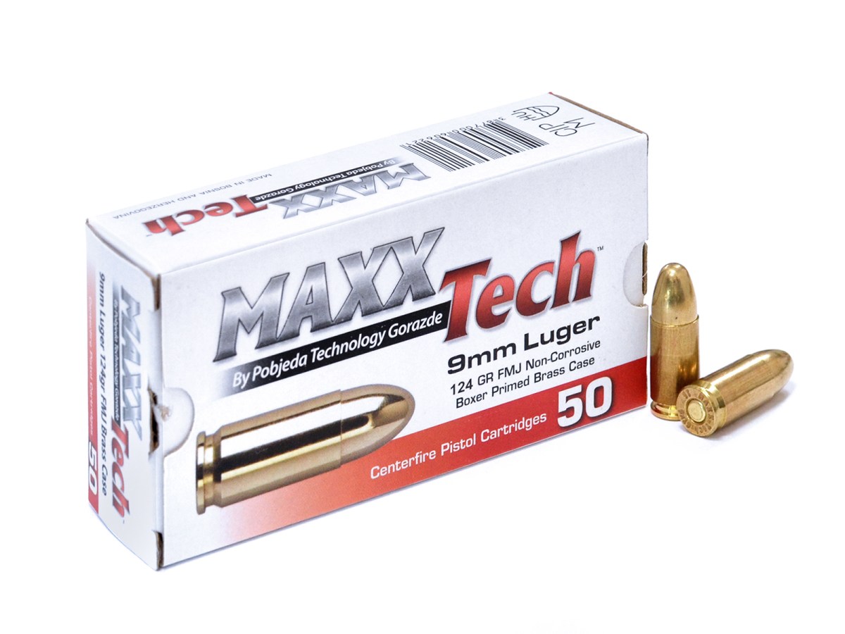 Náboj 9mm Luger MAXXTech 124gr/8,04g FMJ