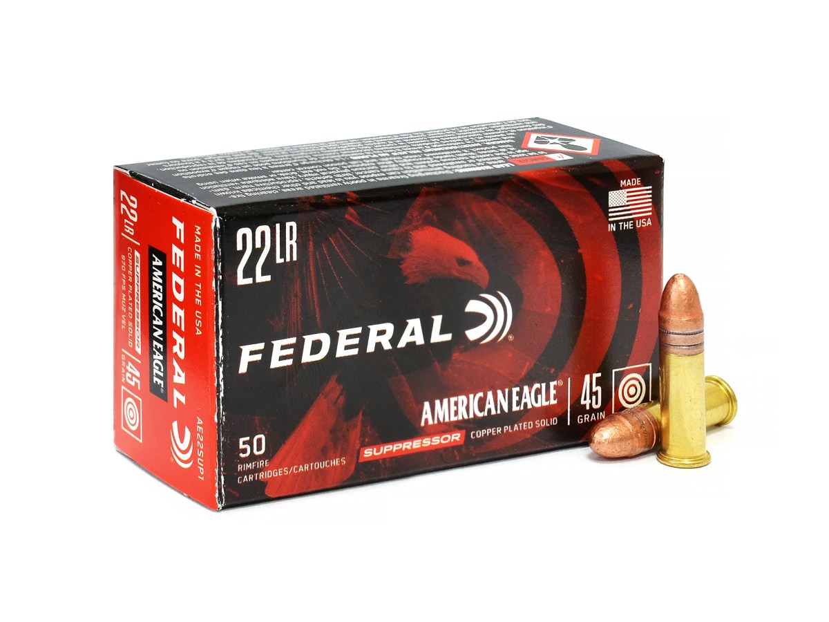 Náboj .22LR American Eagle Suppressor 45gr/2,92g CPRN, 50 ks